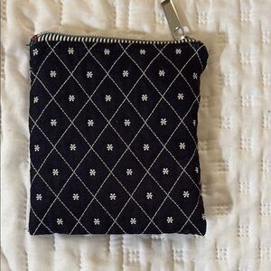Blue Quilted Pouch Upcycled